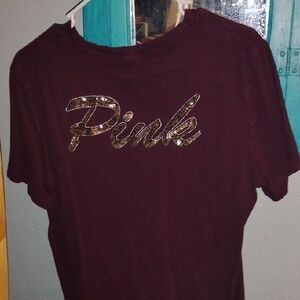 PINK Victoria's Secret Maroon Tee